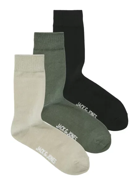 JACK & JONES Nogavice JACMAX svetlo siva / oliva črna