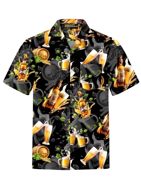 Hawaiihemdshop.de Košulja Hawaiihemd "Hawaiian Beer"' crna