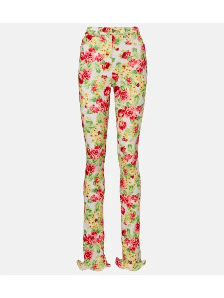 Blugi Acne Studios cu model floral cu volane