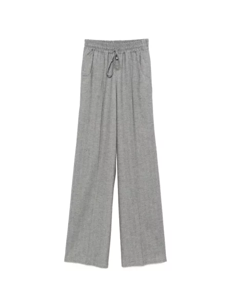 Pantaloni Kiton cu model herringbone cu cordon gri