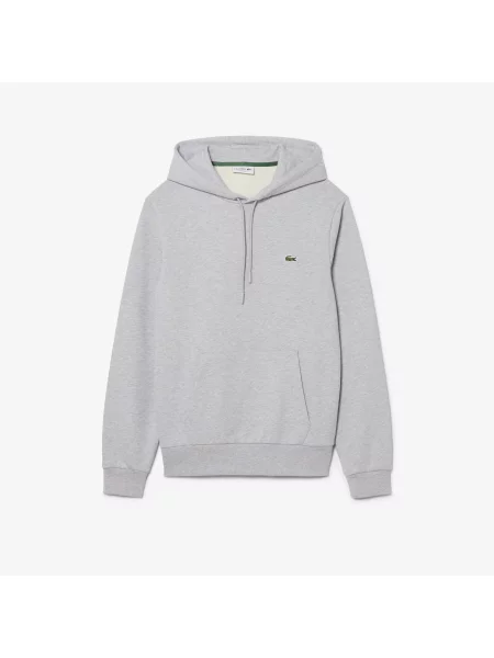 Lacoste Bluza Z Kapturem Z Bawełnianego Polaru szary
