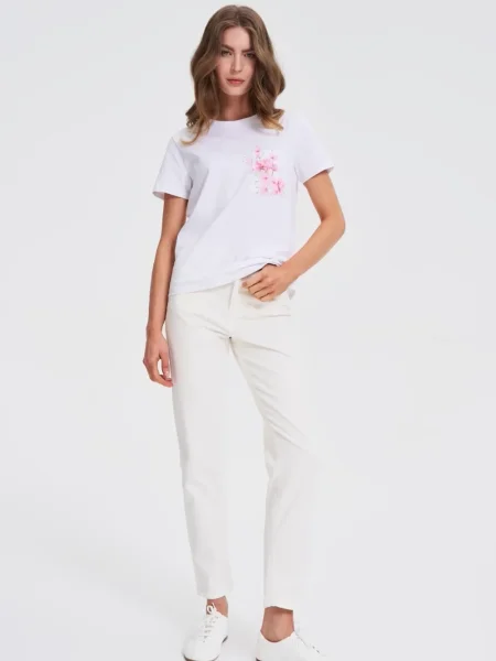 Tricou Marisse cu imagine alb