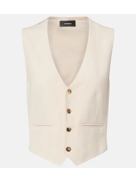 Vestă Wardrobe.nyc cu un singur rând de nasturi alb