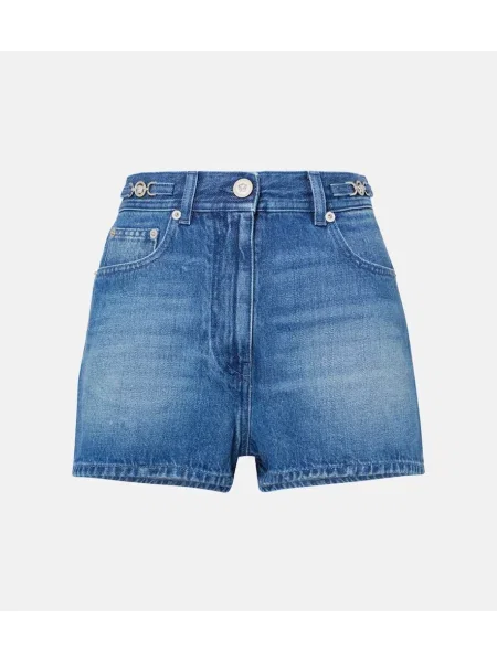 Pantaloni scurți din denim Versace albastru