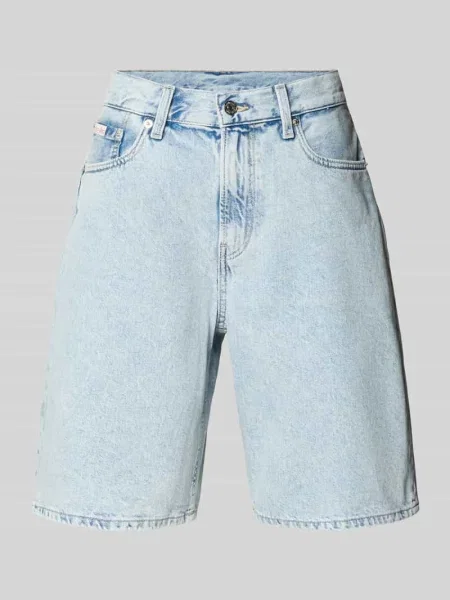 Szorty jeansowe z detalem z logo Calvin Klein Jeans niebieskie