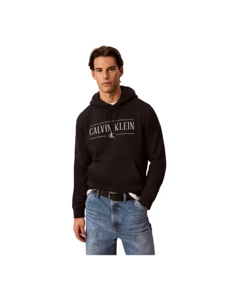 Bluza Calvin Klein Jeans z kapturem czarna