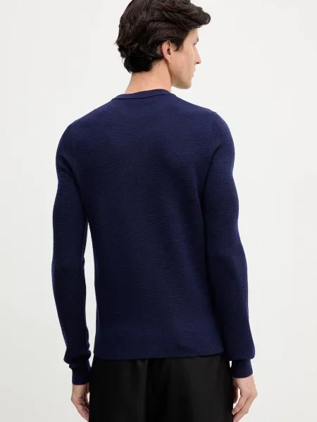 Шерстяной легкий свитер Trussardi синий