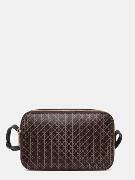 Calvin Klein crossbody kabelka z imitace kůže hnědá