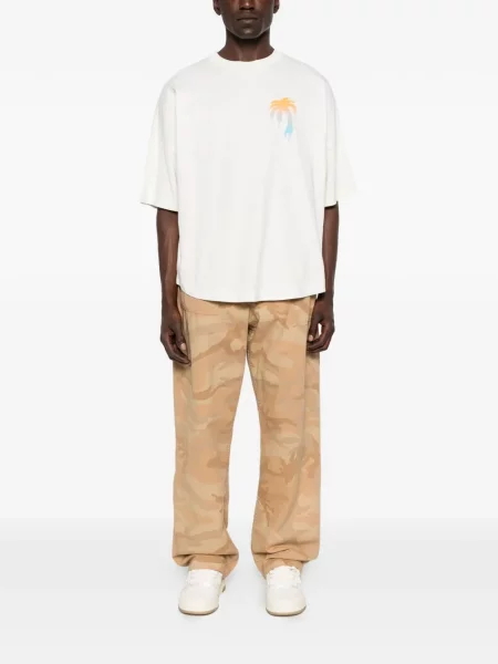 Tricou Palm Angels cu imagine alb