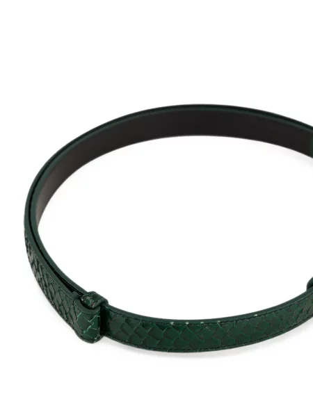 Cu centură curea Tom Ford din piele cu model piele de șarpe verde