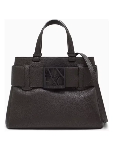 Geantă Armani Exchange din piele maro