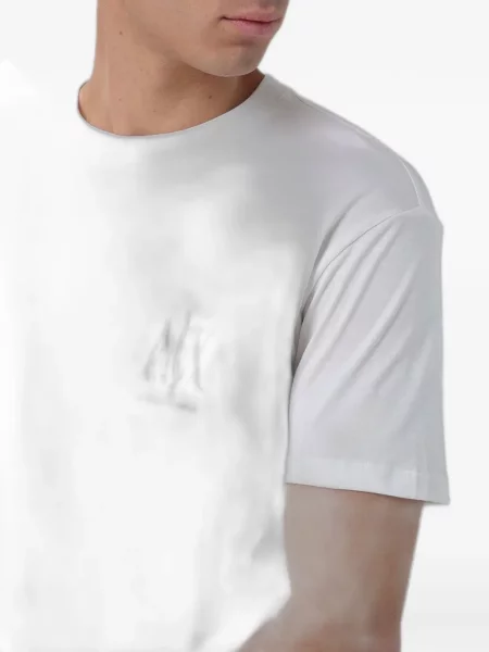 Marškinėliai Armani Exchange su autografu balta