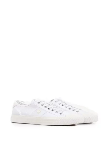 Fűzős csipkés sneaker Karl Lagerfeld autogrammal fehér