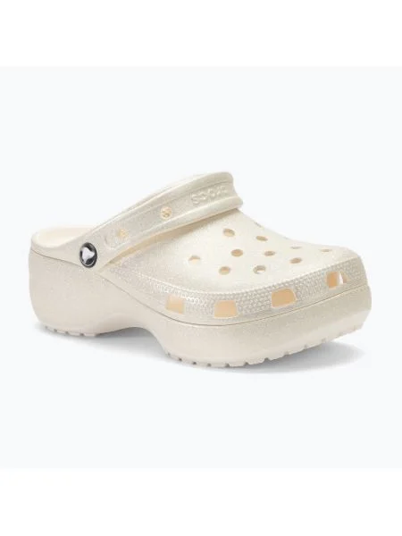 Olcsóbban. Női Crocs Classic Platform Glitter kréta flip-flopok. Méret: EU bézs