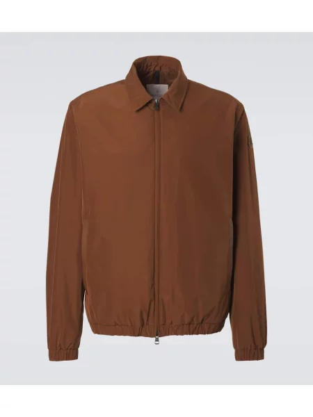 Usnjena jakna Moncler rjava