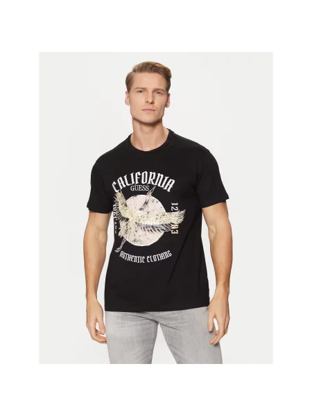 Guess T-Shirt Regular Fit μαύρο