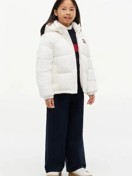 Tommy Hilfiger капитонирано яке за деца бяло