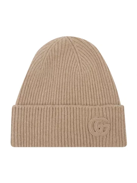 Czapka Gucci z kaszmiru brązowa