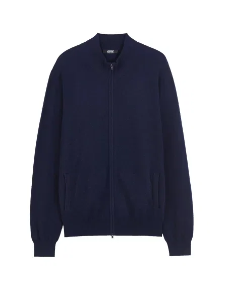 GOBI Cashmere Geacă tricotată Men's Essential Full-Zip Cashmere Cardigan bleumarin