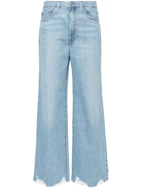 Szerokie jeansy Frame z wysoką talią niebieskie