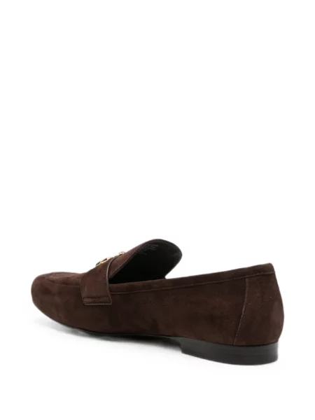 Szarvasbőr loafer Tory Burch autogrammal barna