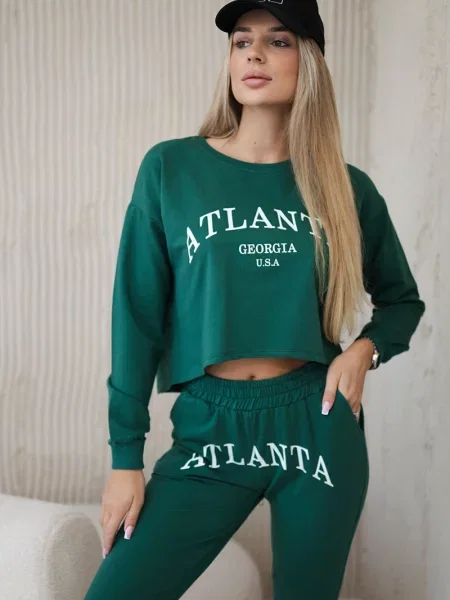 Komplet dresowy Kesi z nadrukiem zielony