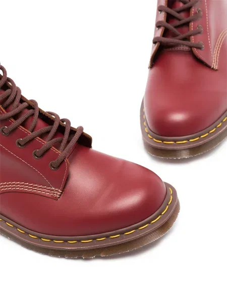 Kožené retro zkrácené polokozačky Dr. Martens červené
