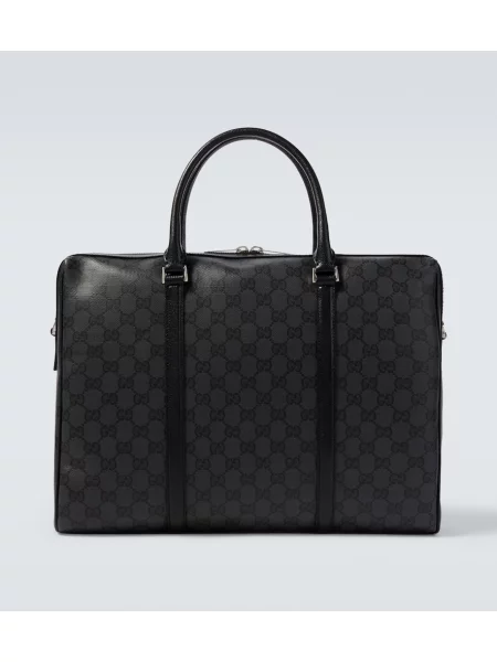 Servietă Gucci clasică din canvas negru