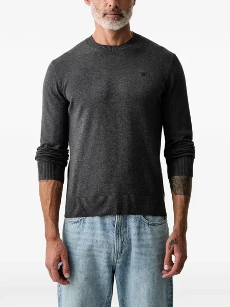 Pulover Hackett London cu broderie gri