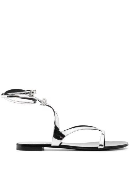 Sandale Alexandre Vauthier fără toc de cristal argintiu