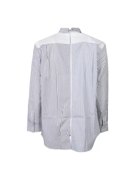 Koszula Comme Des Garcons w paski z paskiem biała