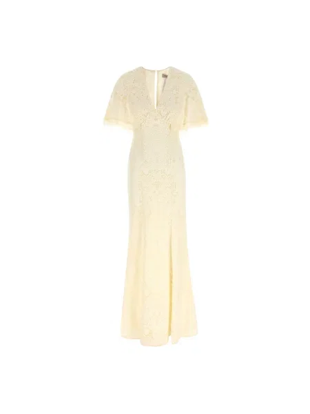 Sukienka maxi Twinset koronkowa biała