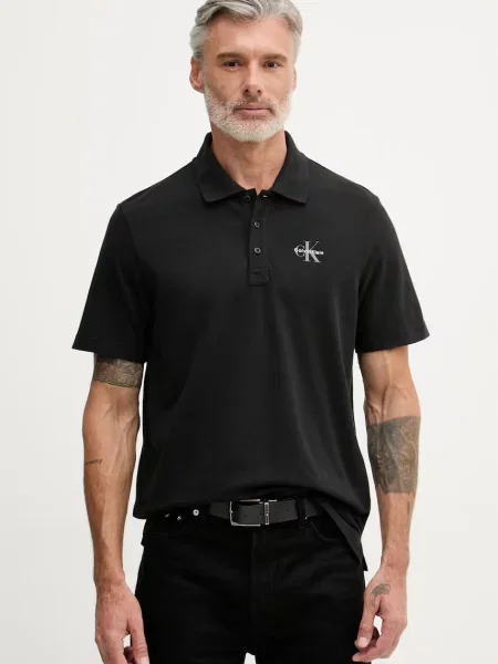 Tricou polo Calvin Klein Jeans negru