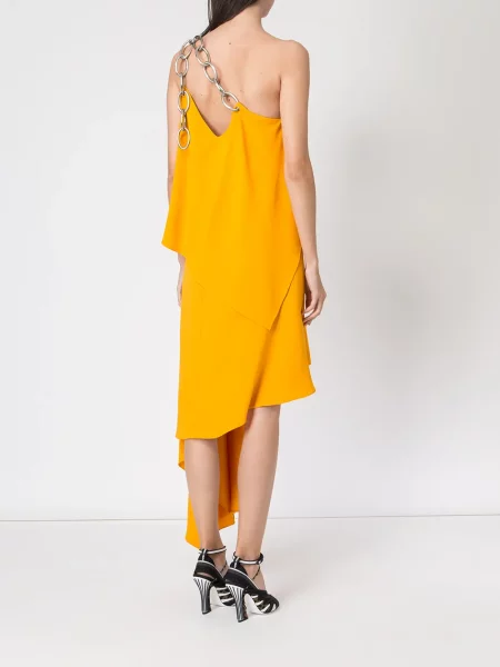 Rochie Monse drapată de costum galben