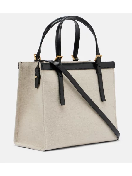 Geantă shopper Versace din canvas bej