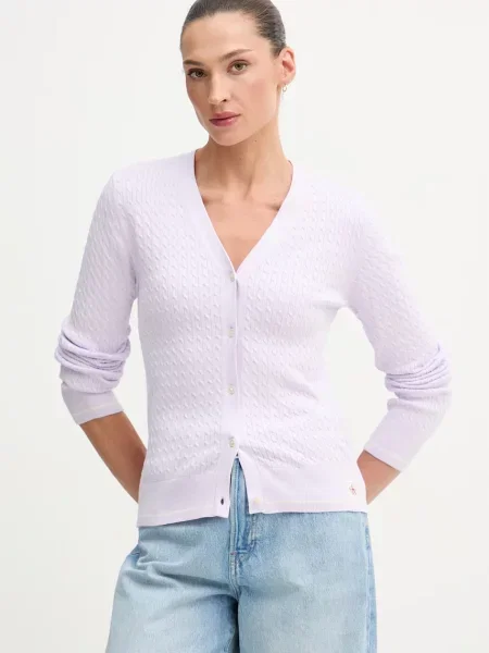 Calvin Klein Jeans kardigan z bawełną fioletowy