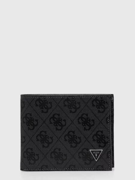 Шкіряний гаманець Guess чорний