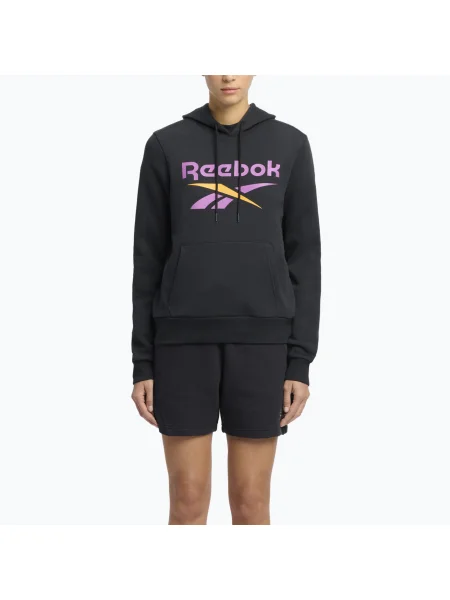 Дамски суитшърт Reebok Identity Big Logo Fleece черен/лилав rave/електрически кехлибар черно