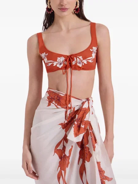 Bikini La Doublej cu model floral cu imagine portocaliu