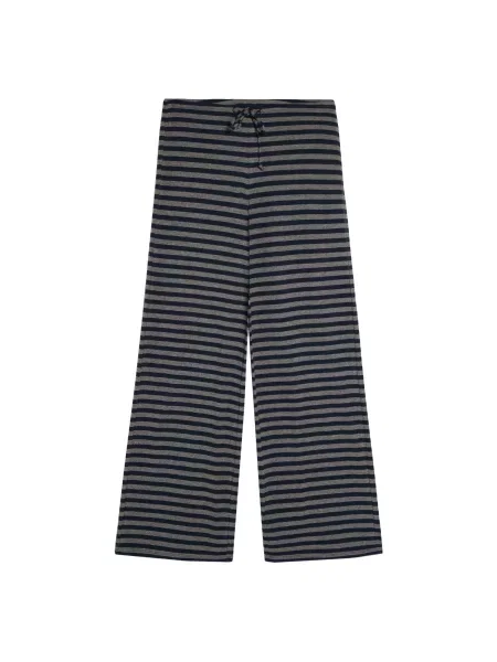 Bershka Kalhoty námořnická modř šedá
