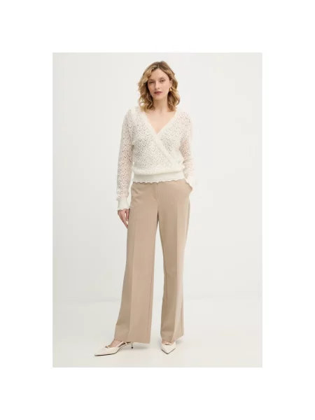 Twinset sweter z dodatkiem moheru lekki beżowy