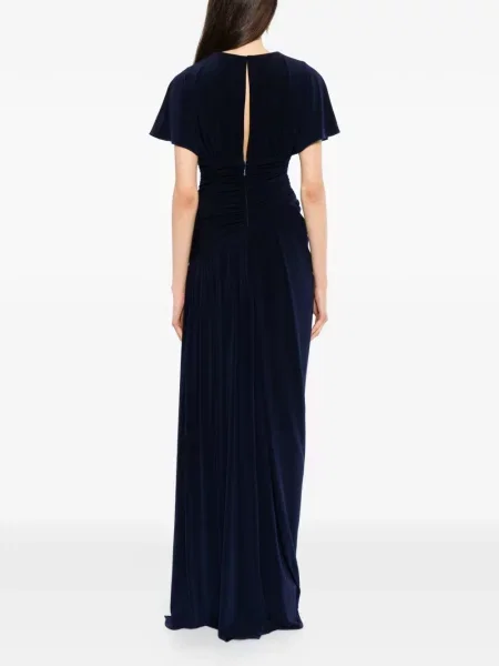 Rochie Amsale din jerseu asimetrică albastru
