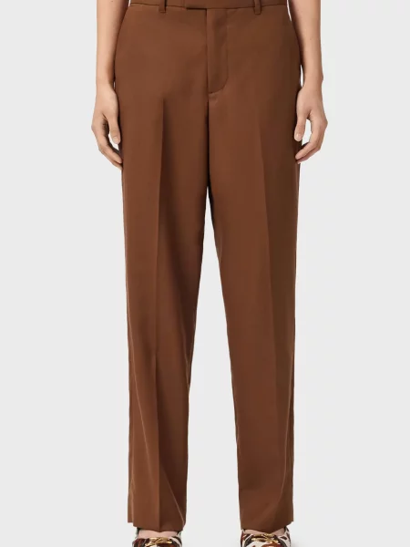 Шерстяные брюки Allsaints коричневые