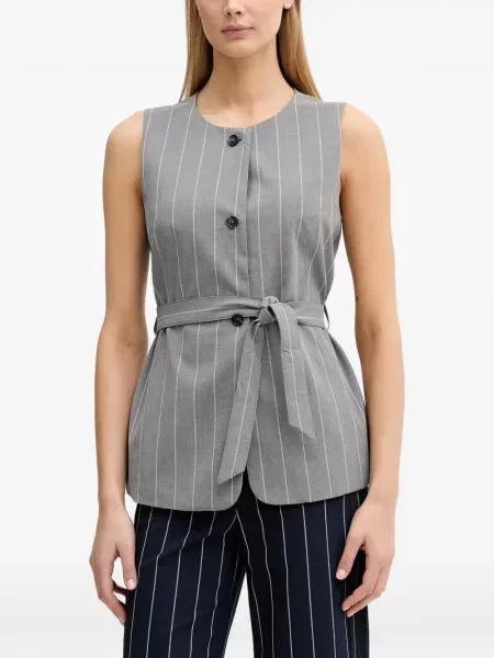 Cu centură vestă Benetton gri