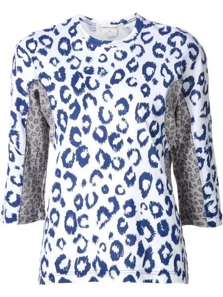 Top Comme Des Garçons cu imagine cu model leopard alb