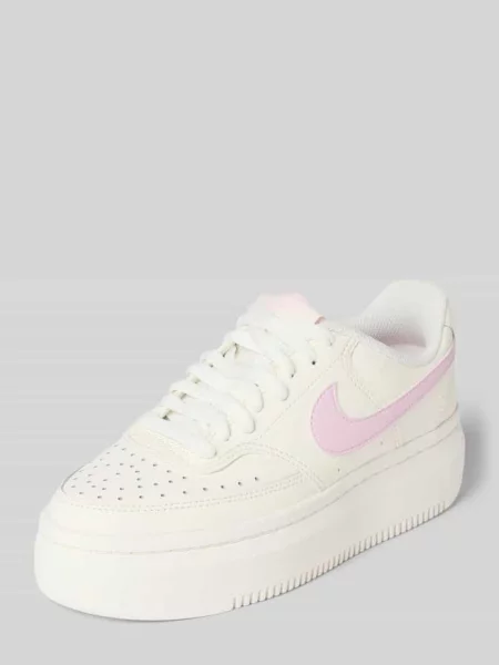 Sneakersy z mieszanki skóry z detalem z logo model Court Vision' Nike beżowe