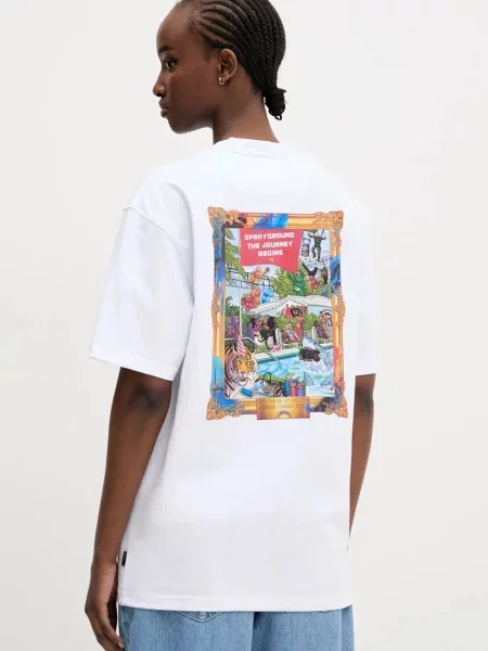 Sprayground t-shirt z nadrukiem biały