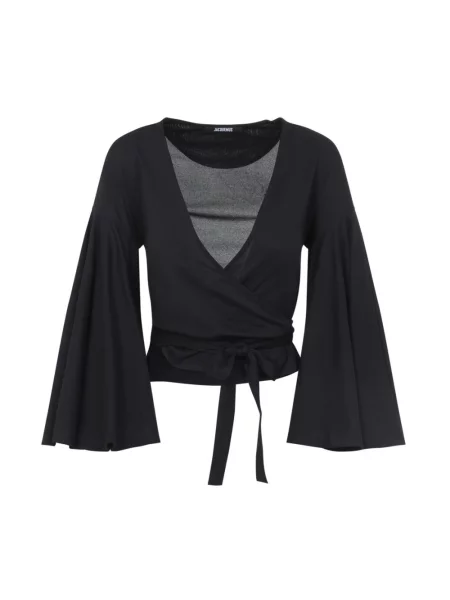 Bluzka Jacquemus kopertowa czarna