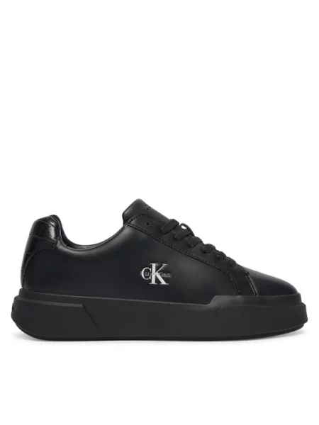 Tenisice Calvin Klein Chunky Cups Laceup Lth Bt Croc crna