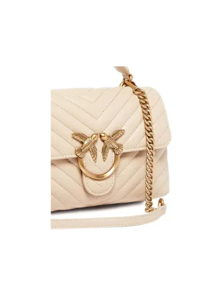 Pinko crossbody kabelka dámska kožená béžová